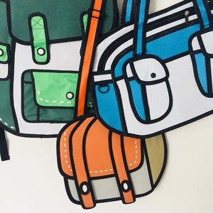 2D Pop Art Messenger Backpack bags